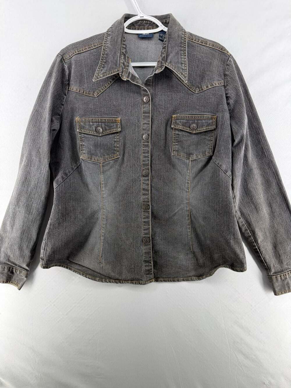 1446 YXL Bailey's Point Women's Long Sleeve Denim Western Shirt